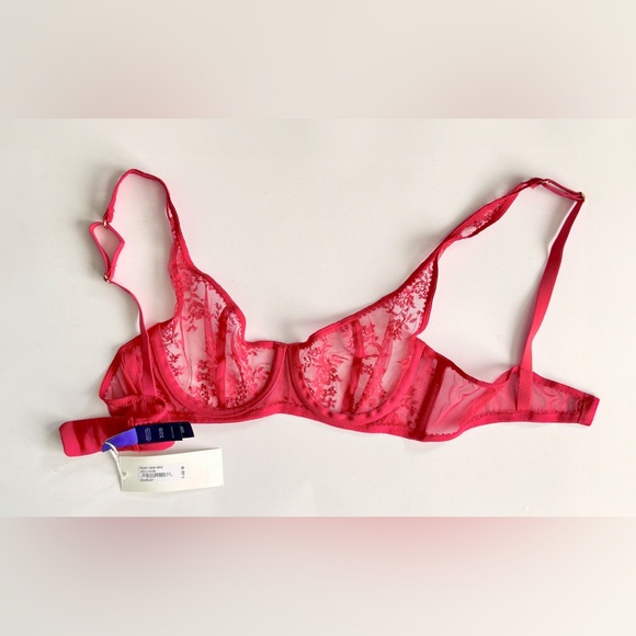 NWT - Journelle Romy set red demi bra 32B thong panty size S brand new with tags - Picture 4 of 10